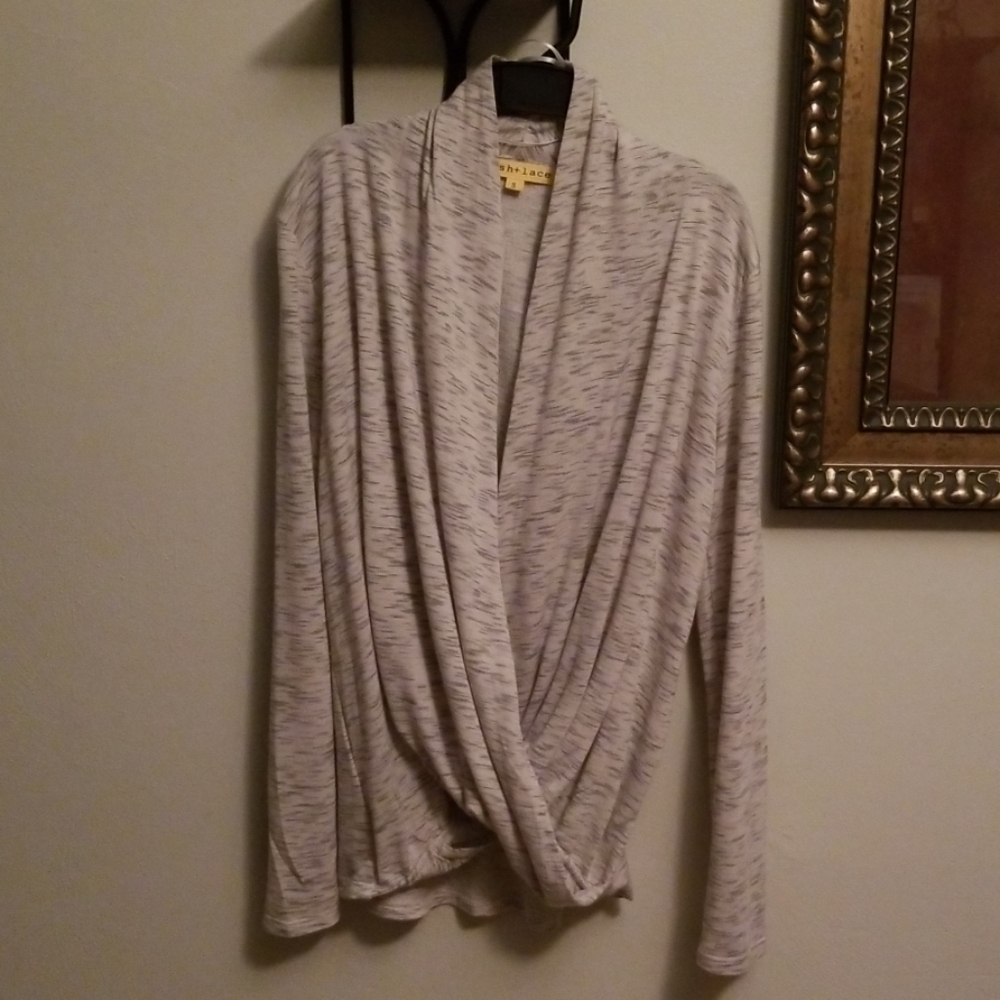 Mesh + Lace wrap sweater